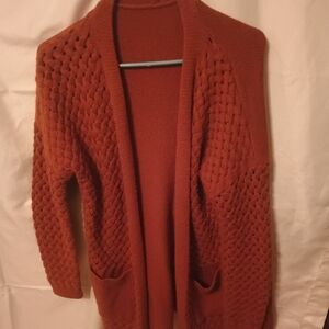 Women's Rust Open Knit Sweater